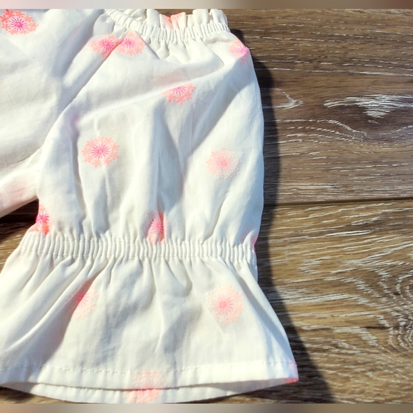 Limited Too girl's one piece white, pink, orange shorts and blouse set jumper - Picture 12 of 13